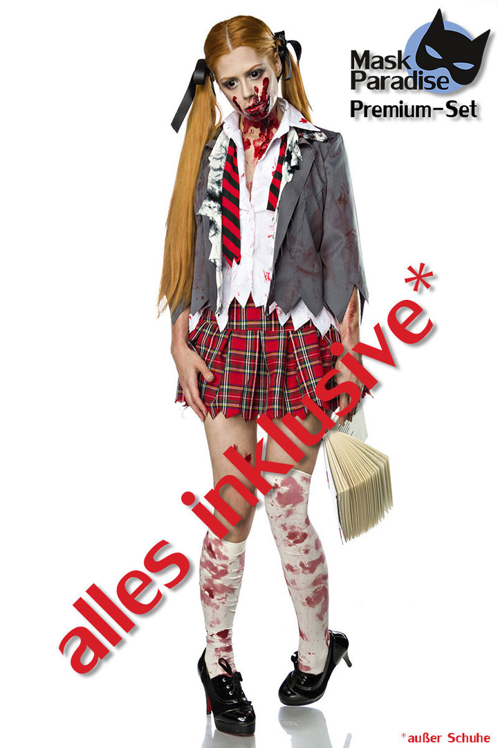 Komplettkostüm Zombie Schoolgirl