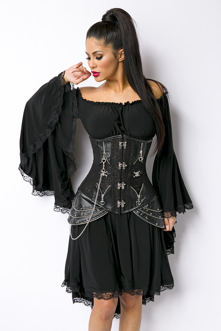 Piraten-Mittelalterkleid schwarz