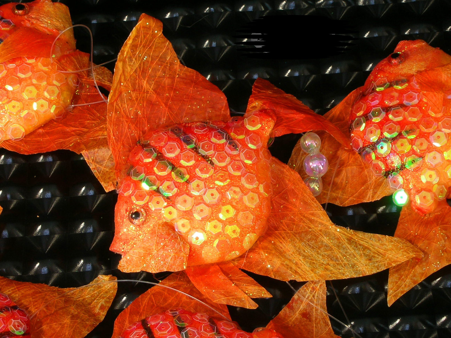 Dekoration Fische mit Pailletten