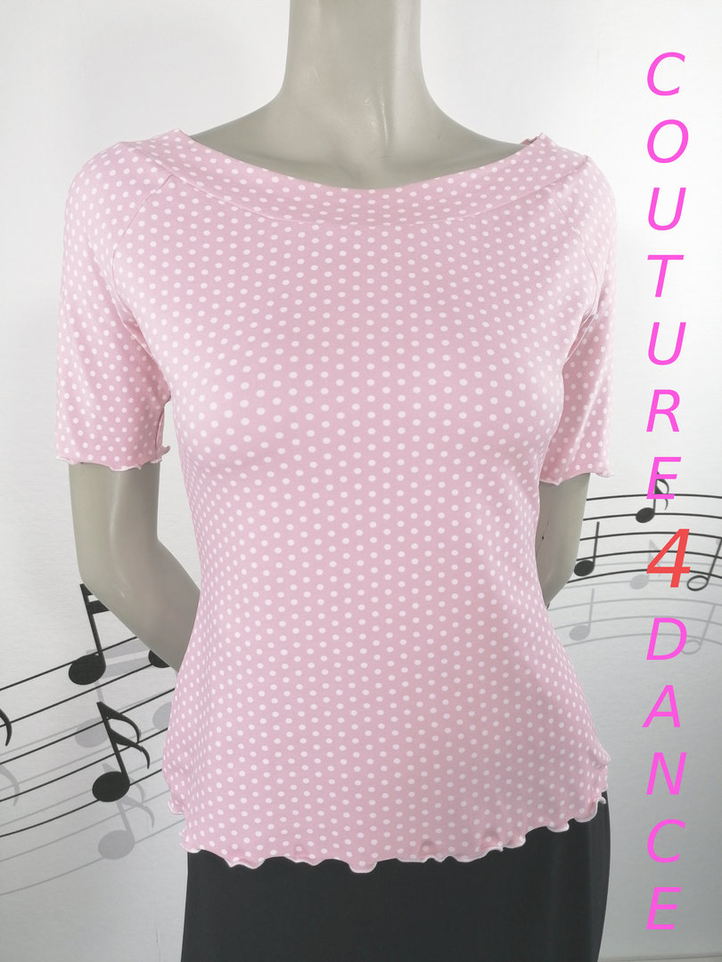 Shirt Rosé mit Minidots, Größe S